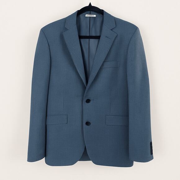 Saks Fifth Avenue Size 38R Men's Wool Silk Check Plaid Sport Coat Blazer Jacket - Picture 1 of 9